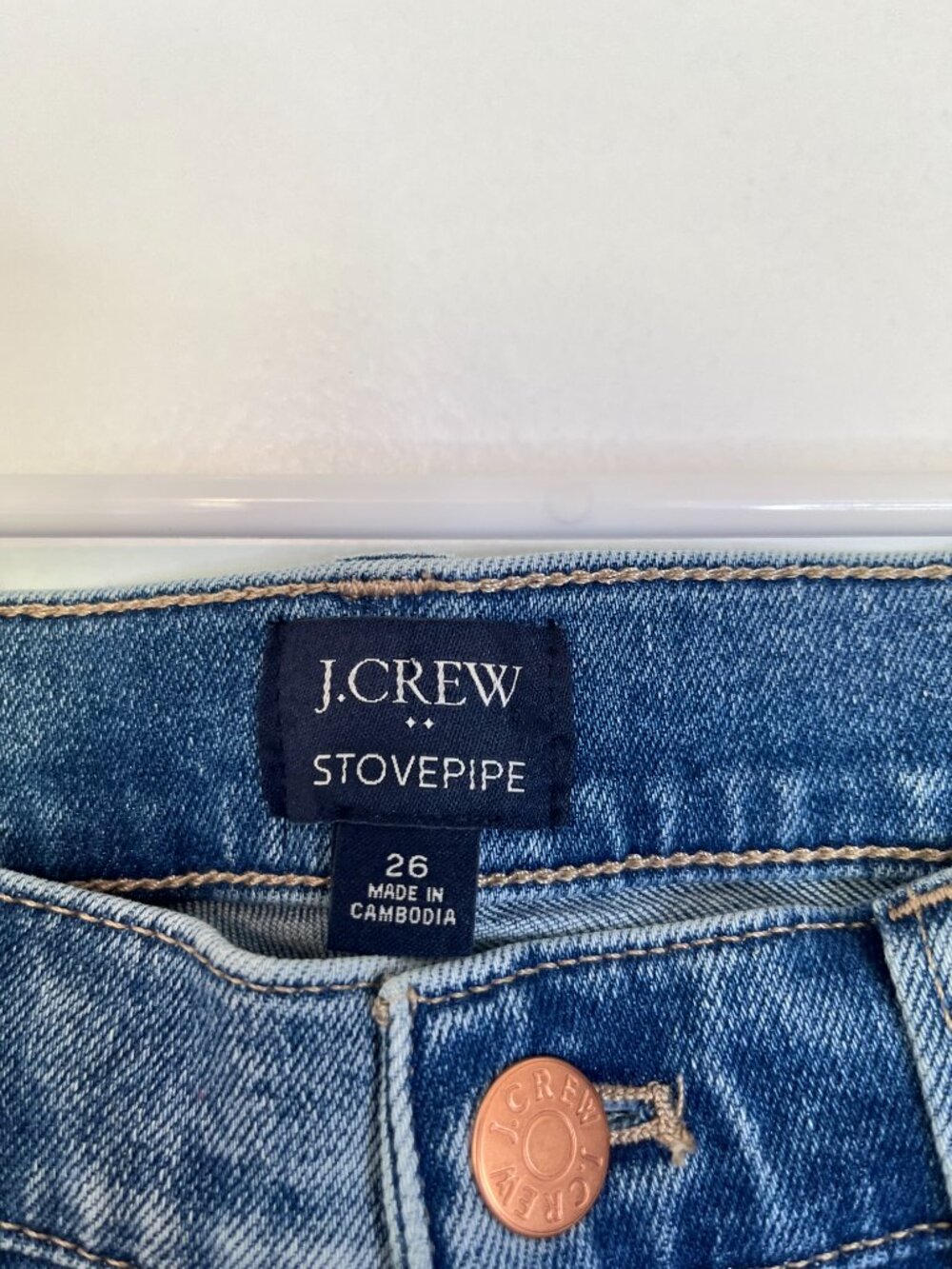 J Crew Stovepipe Medium Wash Denim Jeans - Picture 4 of 5